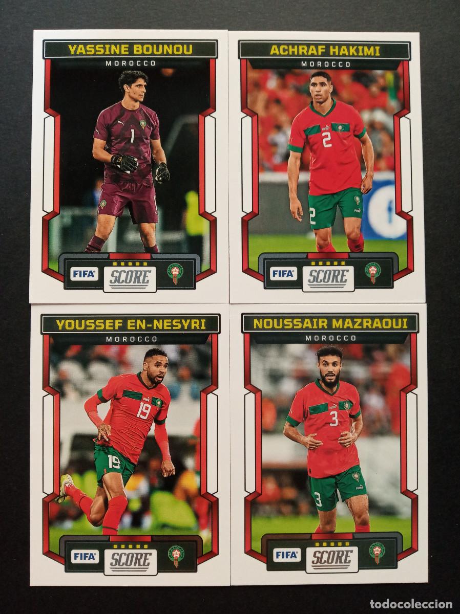 Football Stickers: LOTE 4 CROMOS MARRUECOS HAKIMI BOUNOU MAZRAOUI MUNDIAL 2026 ⚽ PANINI&reg; SCORE FIFA 2023 2024 23 24