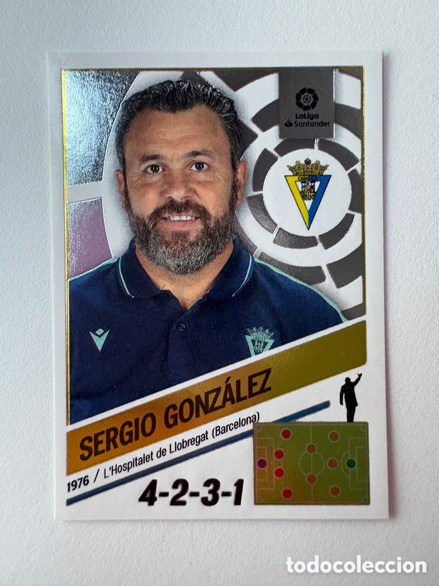 Cromos de f&uacute;tbol: Cromos Sergio Gonz&aacute;lez Entrenador C&aacute;diz 2 Panini Liga Este 2022-23