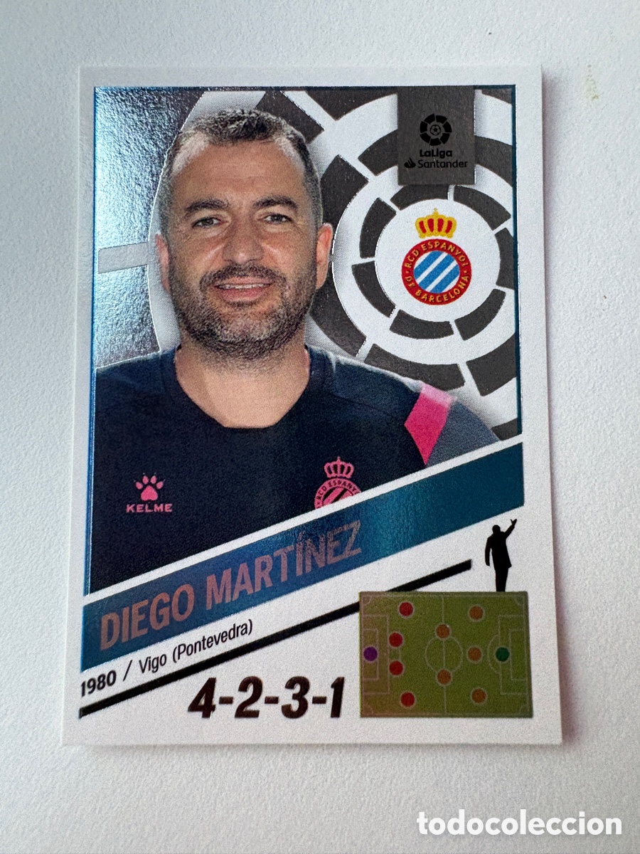 Cromos de f&uacute;tbol: Cromo Diego Mart&iacute;nez Entrenador Espanyol 2 Panini Liga Este 2022-23