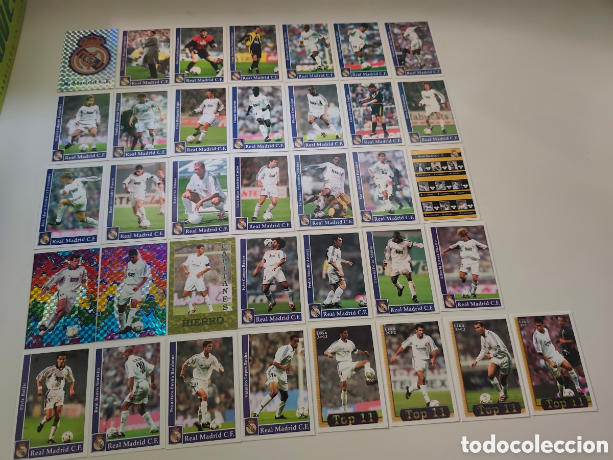 Cromos de f&uacute;tbol: 36 CARDS REAL MADRID MUNDICROMO 2001 2002 #
