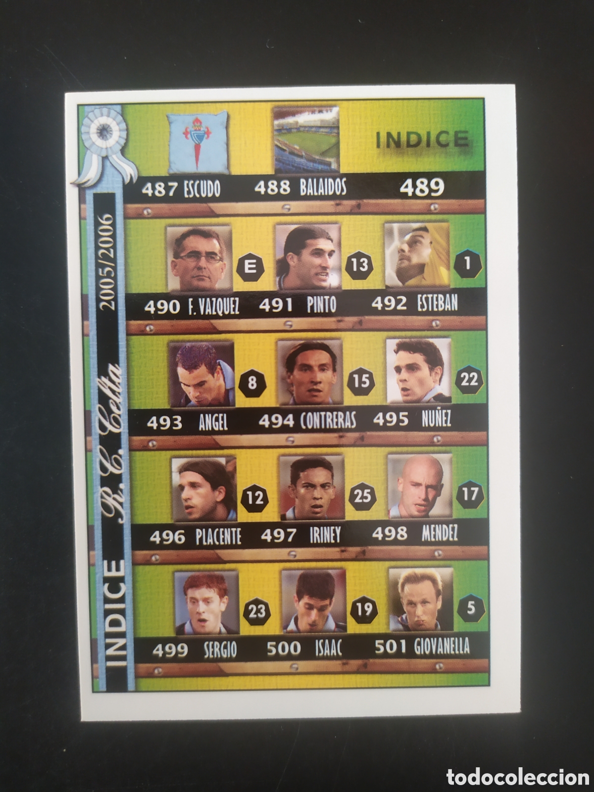Fu&szlig;ball-Sticker: Mundicromo fichas Liga 2005 2006 05 06 indice n&deg; 489 Celta Vigo