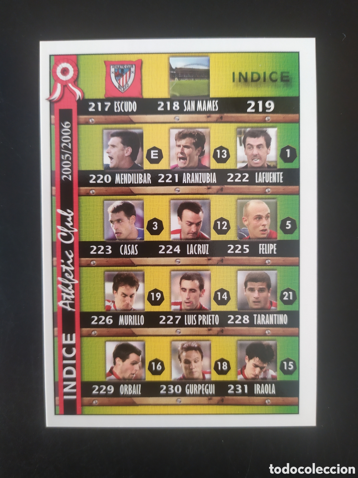 Fu&szlig;ball-Sticker: Mundicromo fichas Liga 2005 2006 05 06 indice n&deg; 219 Athletic Bilbao