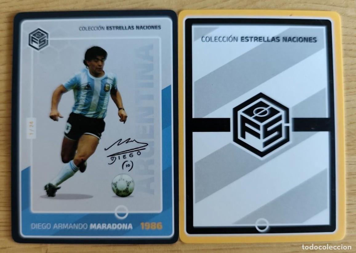 Cromos de f&uacute;tbol: CROMO FUTBOL CARD FOOTBALL DIEGO ARMANDO MARADONA COLECCION ESTRELLAS NACIONES 1/24 ARGENTINA