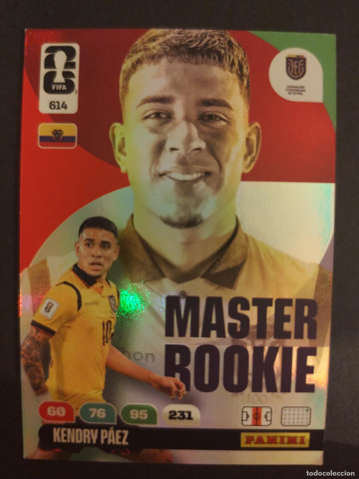 Cromos de f&uacute;tbol: 614 KENDRY P&Aacute;EZ ECUADOR MASTER ROOKIE ADRENALYN MUNDIAL FIFA WORLD CUP 2026 PANINI