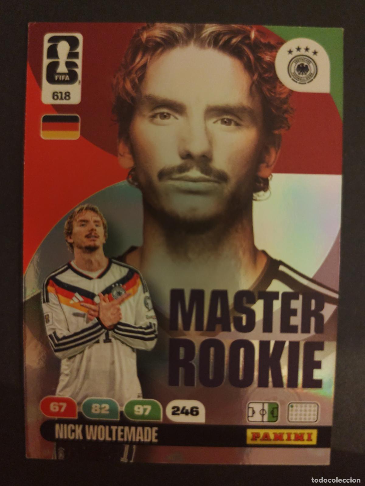 Cromos de f&uacute;tbol: 618 NICK WOLTEMADE ALEMANIA MASTER ROOKIE ADRENALYN MUNDIAL FIFA WORLD CUP 2026 PANINI