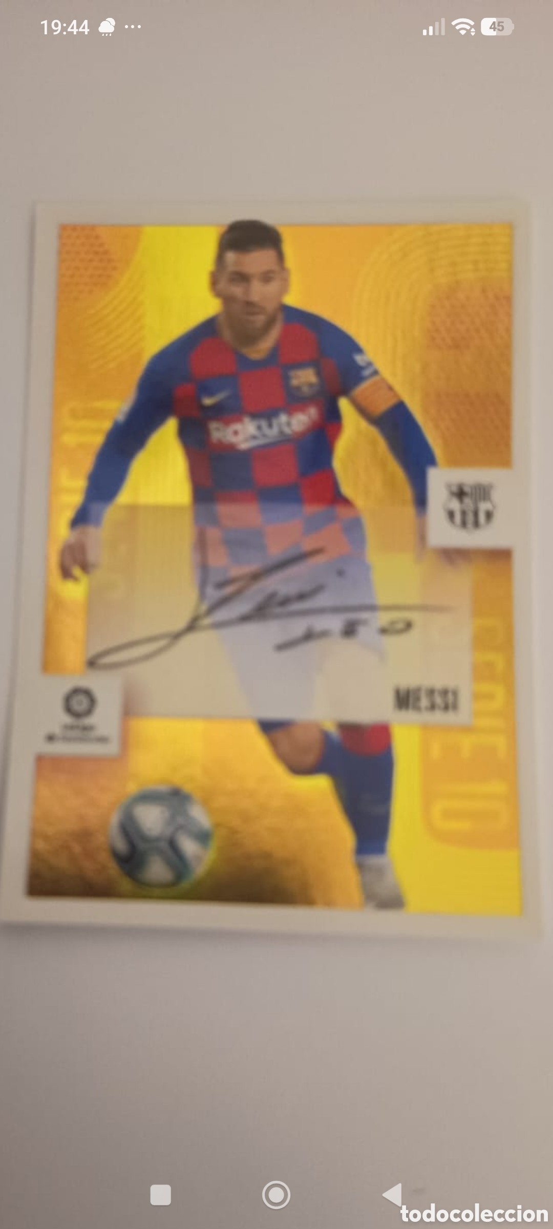 Cartes &agrave; collectionner de Football: Cromo Messi liga este autografo