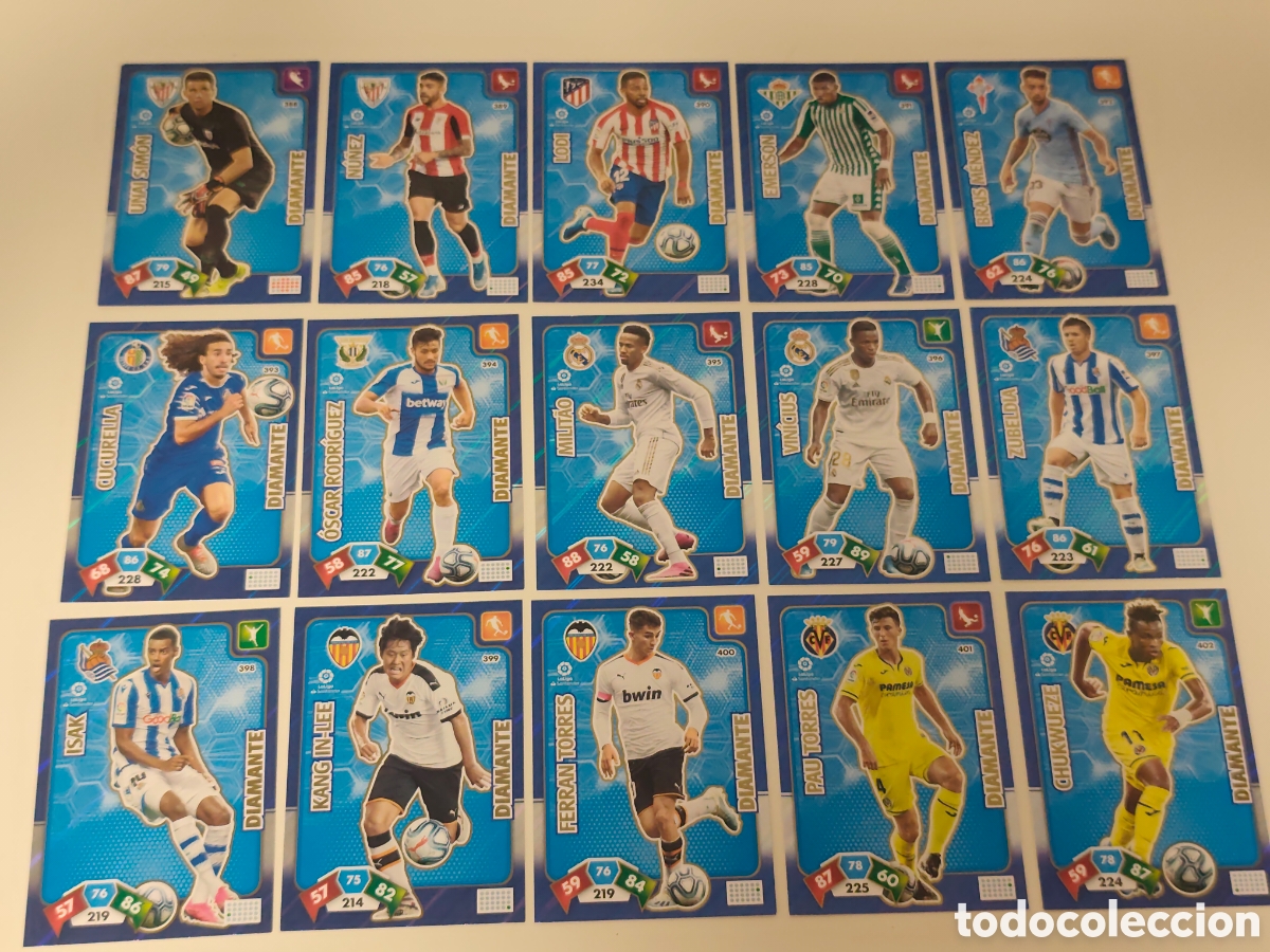 Cromos de f&uacute;tbol: COMPLETO 15 CARDS DIAMANTE ADRENALYN XL LIGA 2019 2020 #