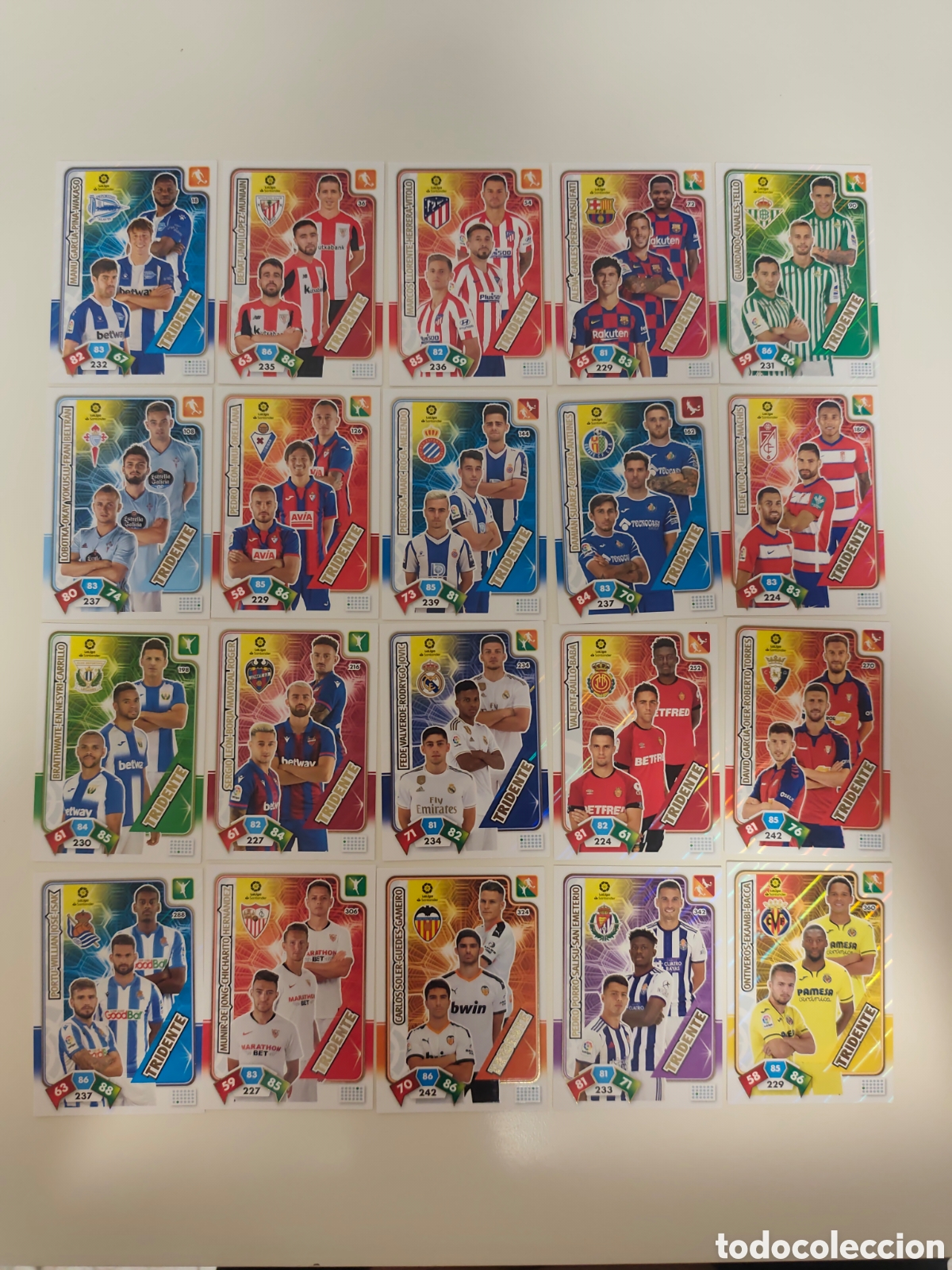 Cromos de f&uacute;tbol: COMPLETO 20 CARDS TRIDENTE ADRENALYN XL LIGA 2019 2020 #