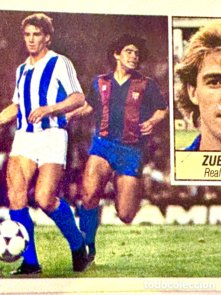 Cromos de f&uacute;tbol: Zubillaga CON MARADONA BARCELONA Real Sociedad Liga este 84 85 (1984 - 1985)