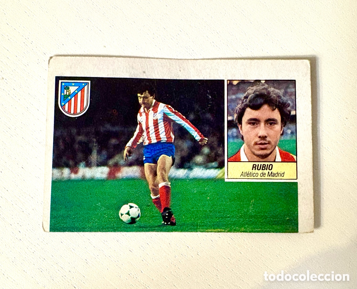 Cromos de f&uacute;tbol: JOYA UNICO DESCUADRADO - CROMO ESTE 84/85. RUBIO. AT.MADRID. NUNCA PEGADO. 84 85