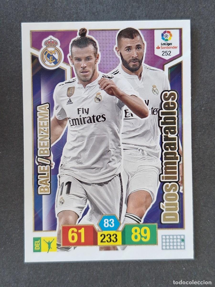 Fu&szlig;ball-Sticker: BALE - BENZEMA REAL MADRID DUOS IMPARABLES 252 PANINI ADRENALYN XL 2018 2019 18 19
