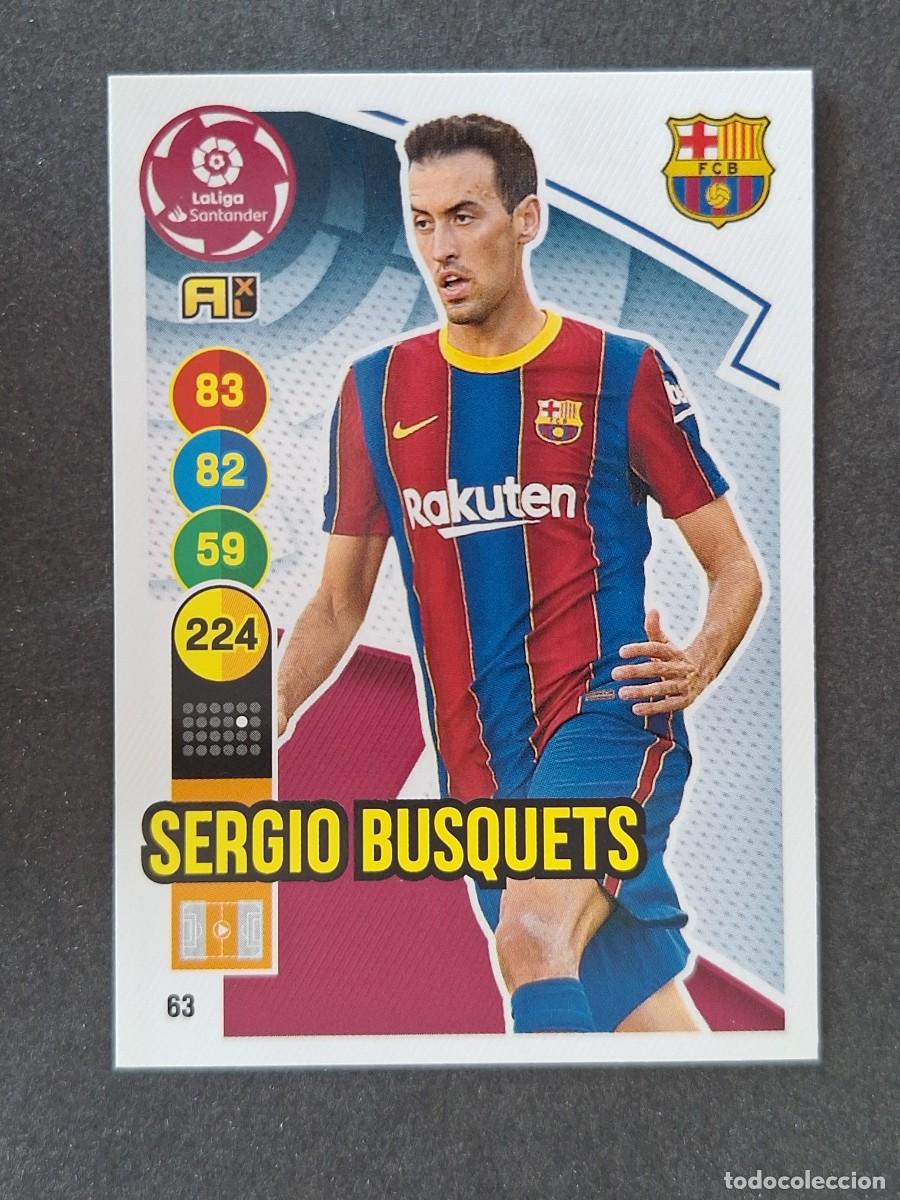 Cromos de f&uacute;tbol: SERGIO BUSQUETS F. C. BARCELONA 63 PANINI ADRENALYN XL 2020 2021 20 21