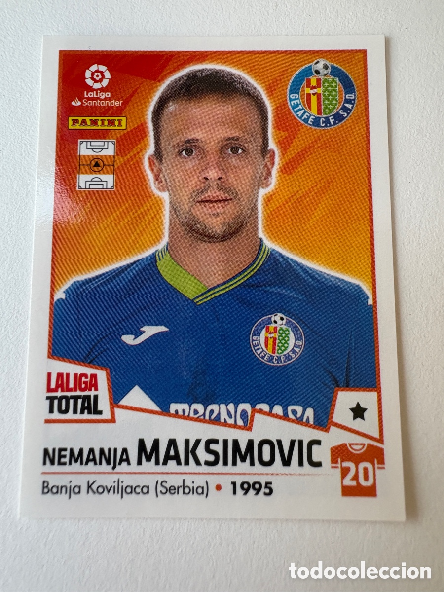 Cartes &agrave; collectionner de Football: Cromo Nemanja Maksimovic Getafe 212 Panini Liga Total 2022-23