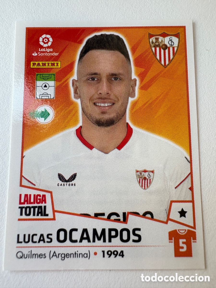 Cartes &agrave; collectionner de Football: Cromo Lucas Ocampos Sevilla 372 Panini Liga Total 2022-23