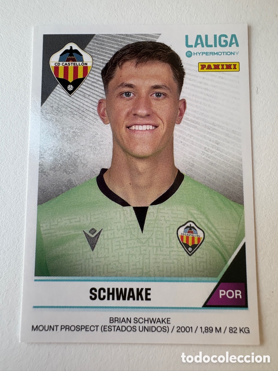 Football Stickers: Cromo Schwake Castell&oacute;n 100A Panini Liga Hypermotion 2024-25
