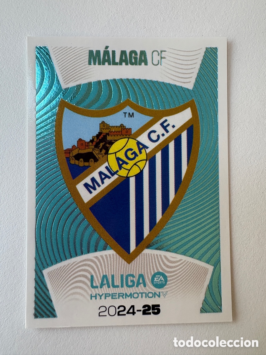 Cromos de f&uacute;tbol: Cromo Escudo M&aacute;laga 16 Panini Liga Este 2024-25