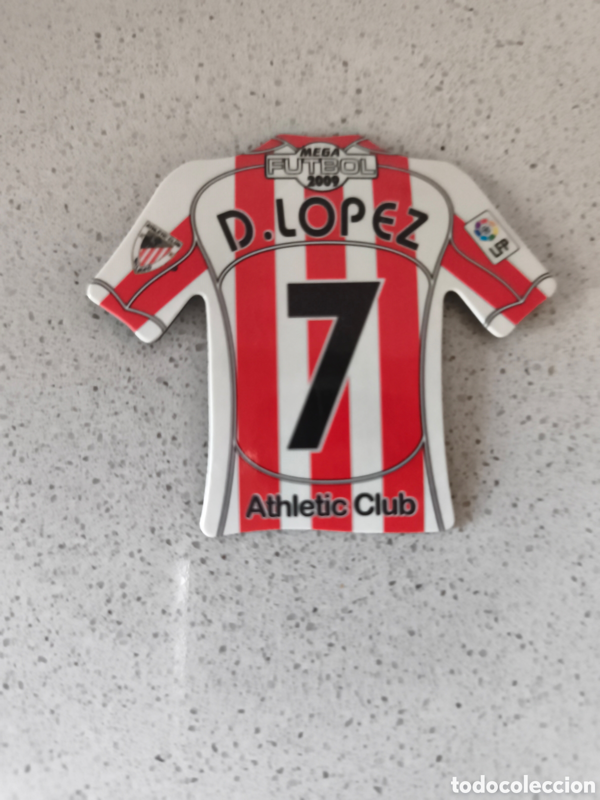 Cromos de f&uacute;tbol: CAMISETA IMAN NUMERO 7 D. LOPEZ ATHLETIC CLUB BILBAO. MEGA FUTBOL MAGNETS 2008-2009