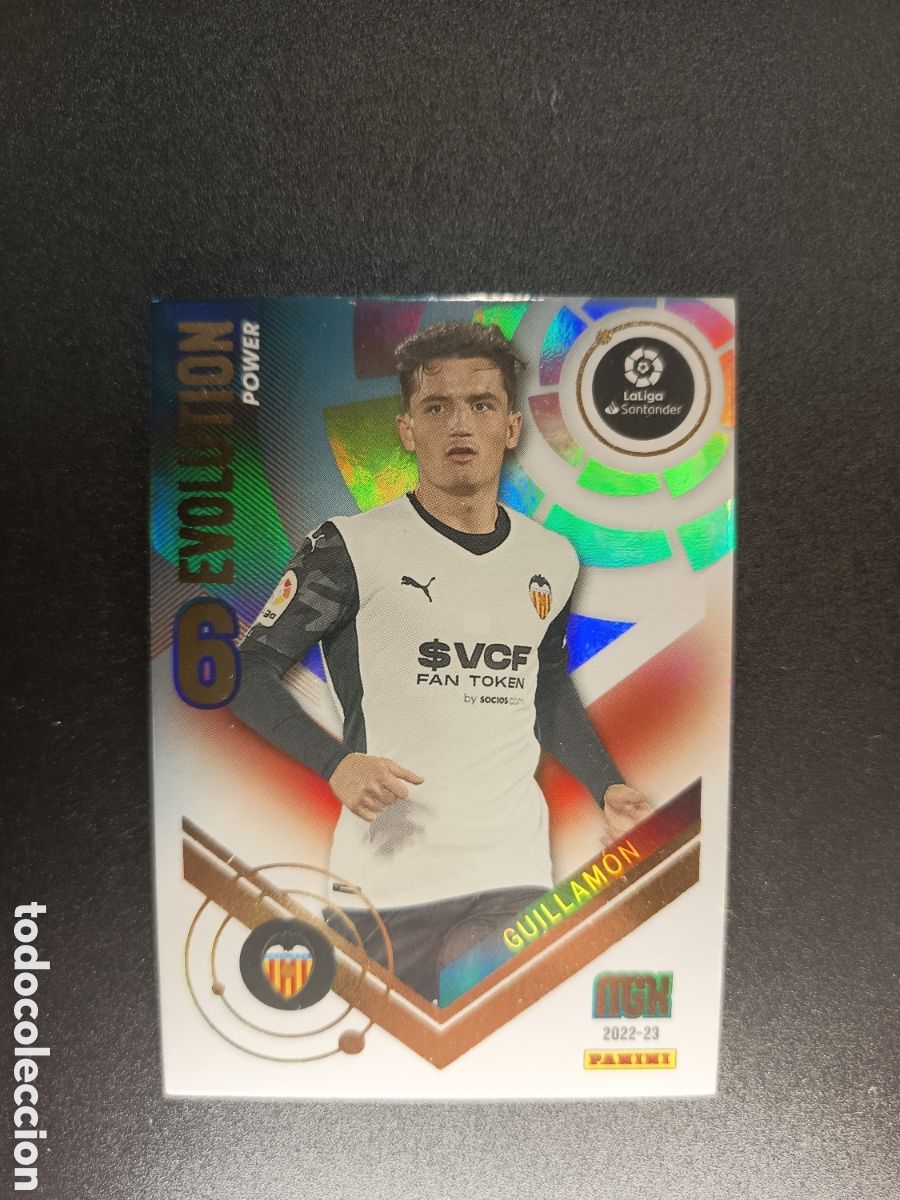 Cromos de f&uacute;tbol: P390 P 390 GUILLAM&Oacute;N VALENCIA FC EVOLUTION POWER MEGACRACKS 2022-23 2022 2023