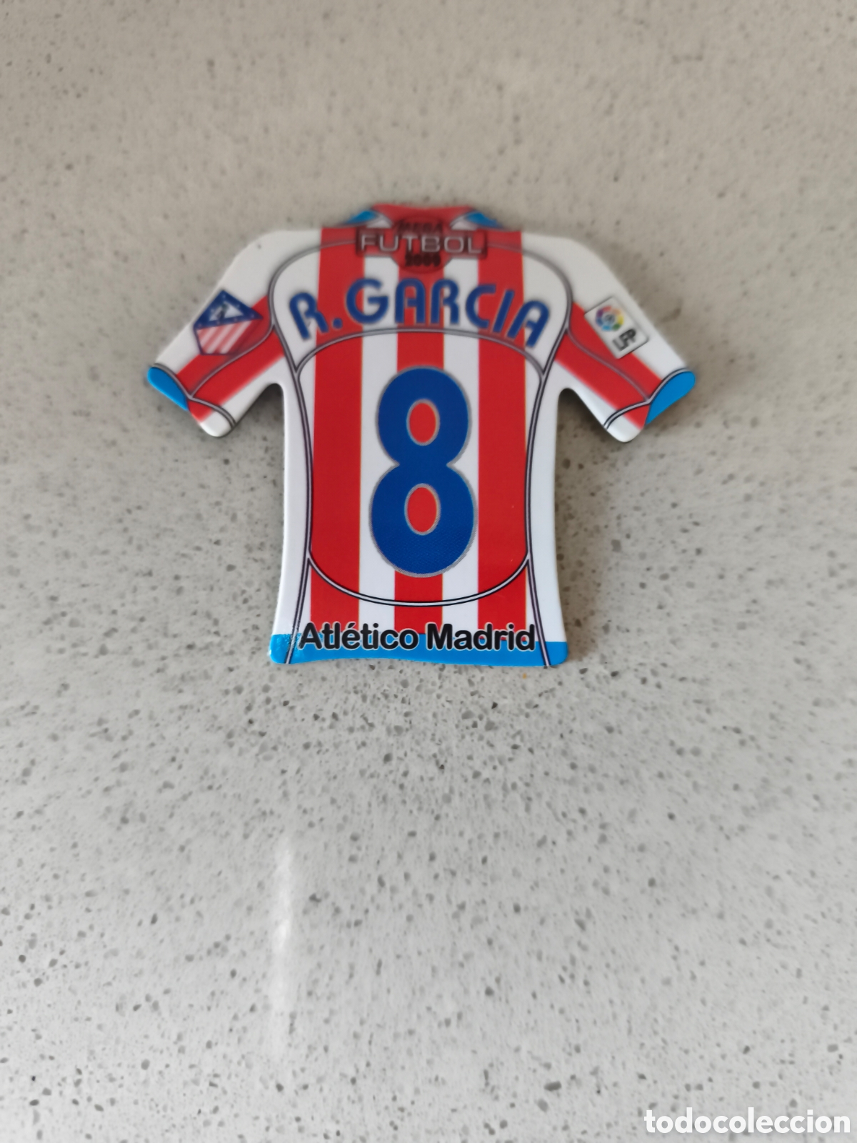 Cromos de Futebol: CAMISETA IMAN NUMERO 8 R. GARCIA ATLETICO DE MADRID. MEGA FUTBOL MAGNETS 2008-2009