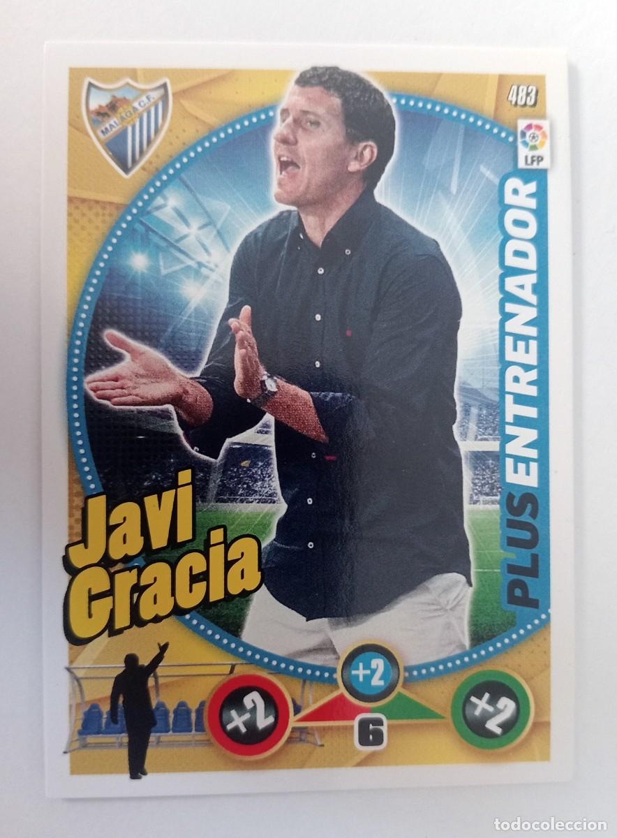 Cromos de f&uacute;tbol: CROMO FUTBOL ADRENALYN 2014-2015: M&Aacute;LAGA C.F. ENTRENADOR JAVI GRACIA