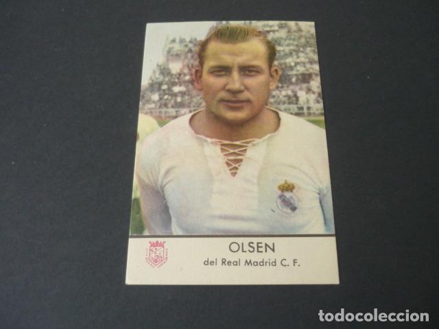 Cartes &agrave; collectionner de Football: OLSEN FUTBOLISTA REAL MADRID CROMO PUBLICIDAD CHAMPA&Ntilde;A CASTELLBLANCH