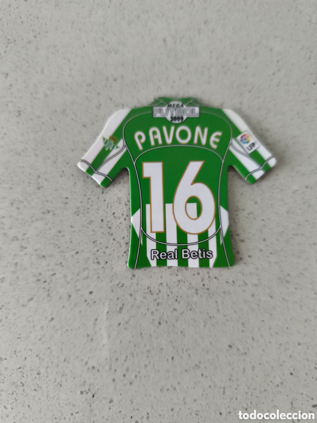 Figurine di Calcio: CAMISETA IMAN NUMERO 16 PAVONE BETIS. MEGA FUTBOL MAGNETS 2008-2009