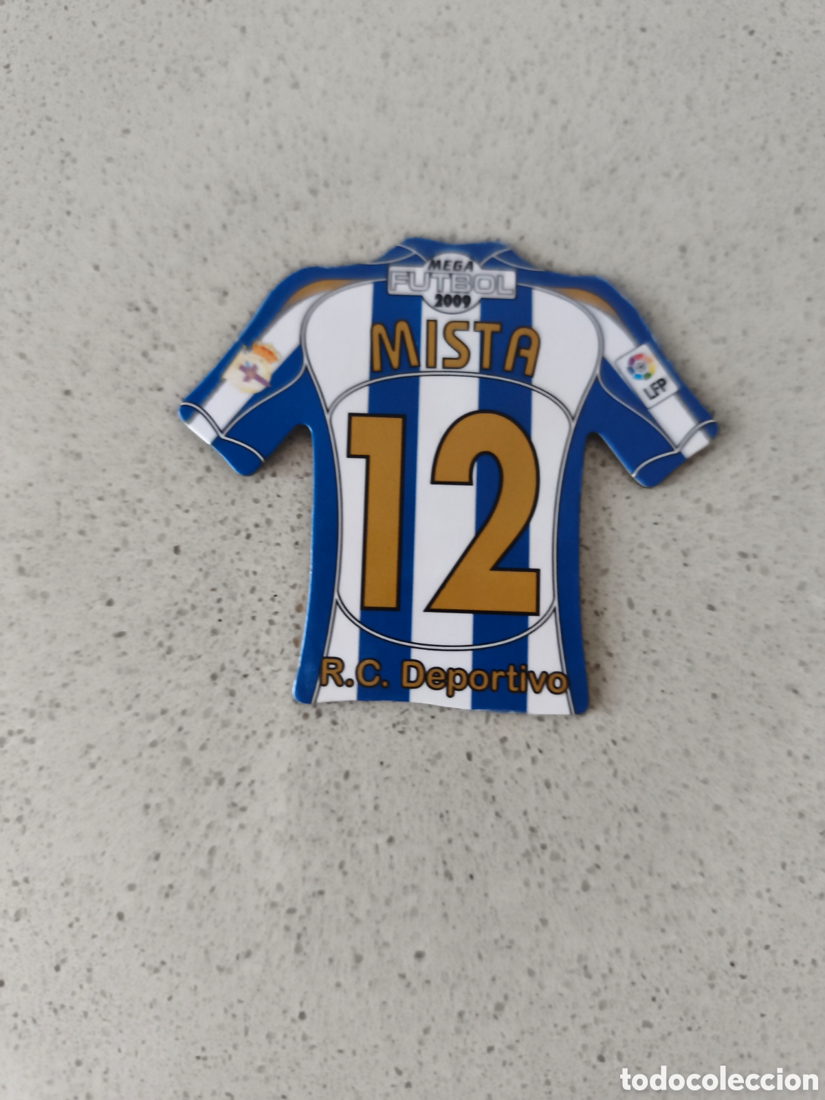 Cromos de f&uacute;tbol: CAMISETA IMAN NUMERO 12 MISTA DEPORTIVO CORU&Ntilde;A. MEGA FUTBOL MAGNETS 2008-2009