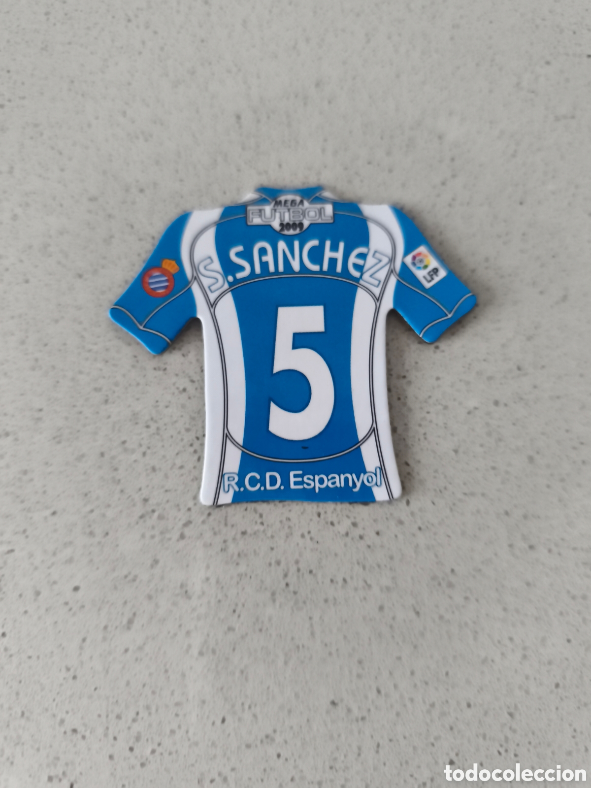 Cromos de f&uacute;tbol: CAMISETA IMAN NUMERO 5 S. SANCHEZ ESPANYOL. MEGA FUTBOL MAGNETS 2008-2009