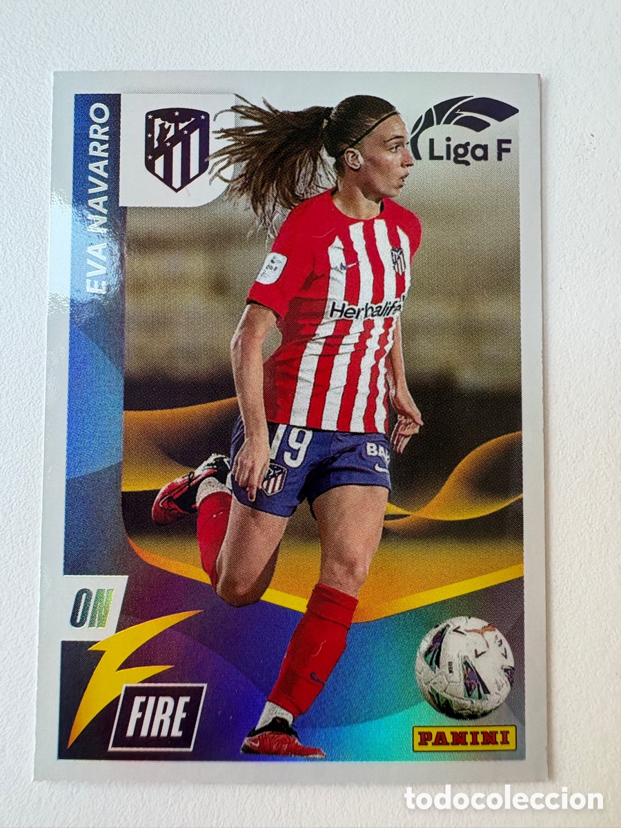 Cromos de f&uacute;tbol: Cromo Eva Navarro On Fire Atletico De Madrid 332 Panini Liga F 2023-24