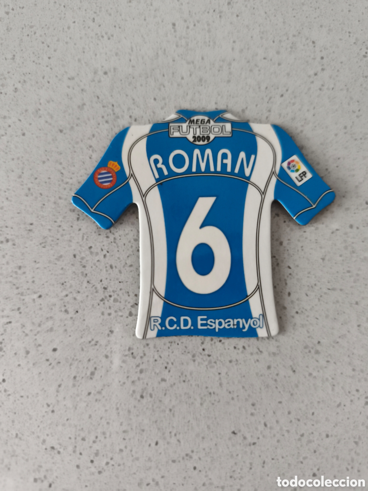 Cromos de f&uacute;tbol: CAMISETA IMAN NUMERO 6 ROMAN ESPANYOL. MEGA FUTBOL MAGNETS 2008-2009