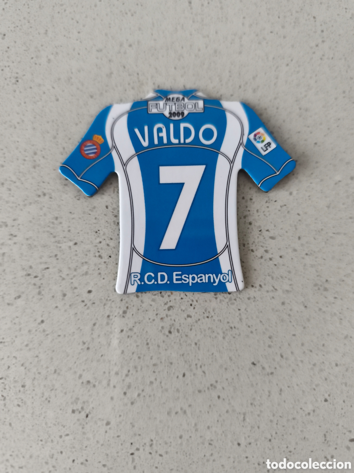 Cromos de f&uacute;tbol: CAMISETA IMAN NUMERO 7 VALDO ESPANYOL. MEGA FUTBOL MAGNETS 2008-2009