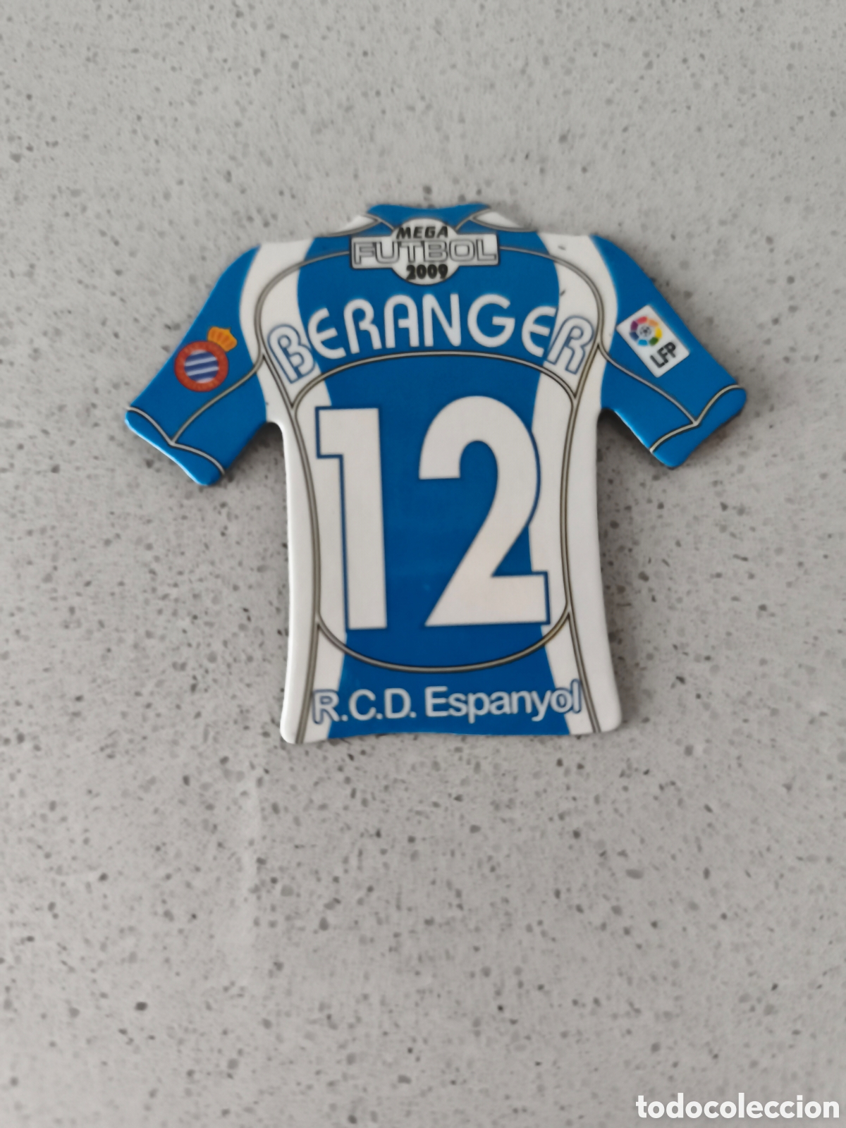 Cromos de f&uacute;tbol: CAMISETA IMAN NUMERO 12 BERANGER ESPANYOL. MEGA FUTBOL MAGNETS 2008-2009