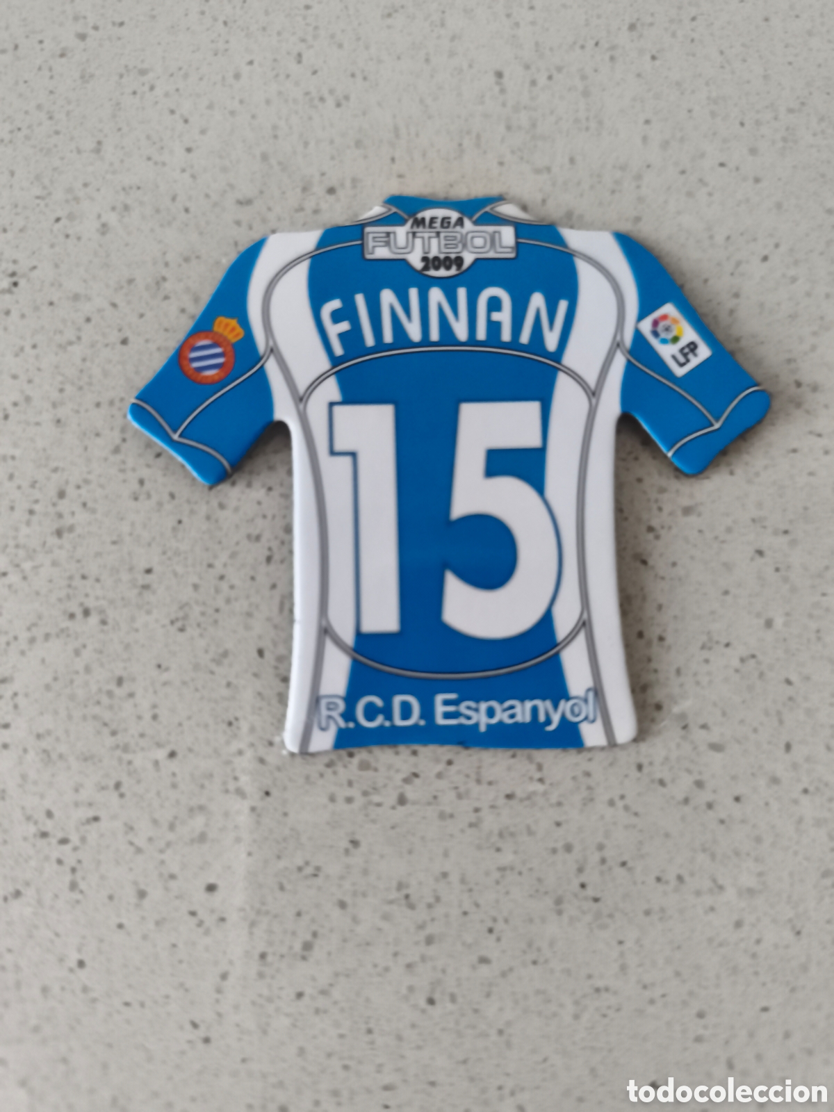 Cromos de f&uacute;tbol: CAMISETA IMAN NUMERO 15 FINNAN ESPANYOL. MEGA FUTBOL MAGNETS 2008-2009