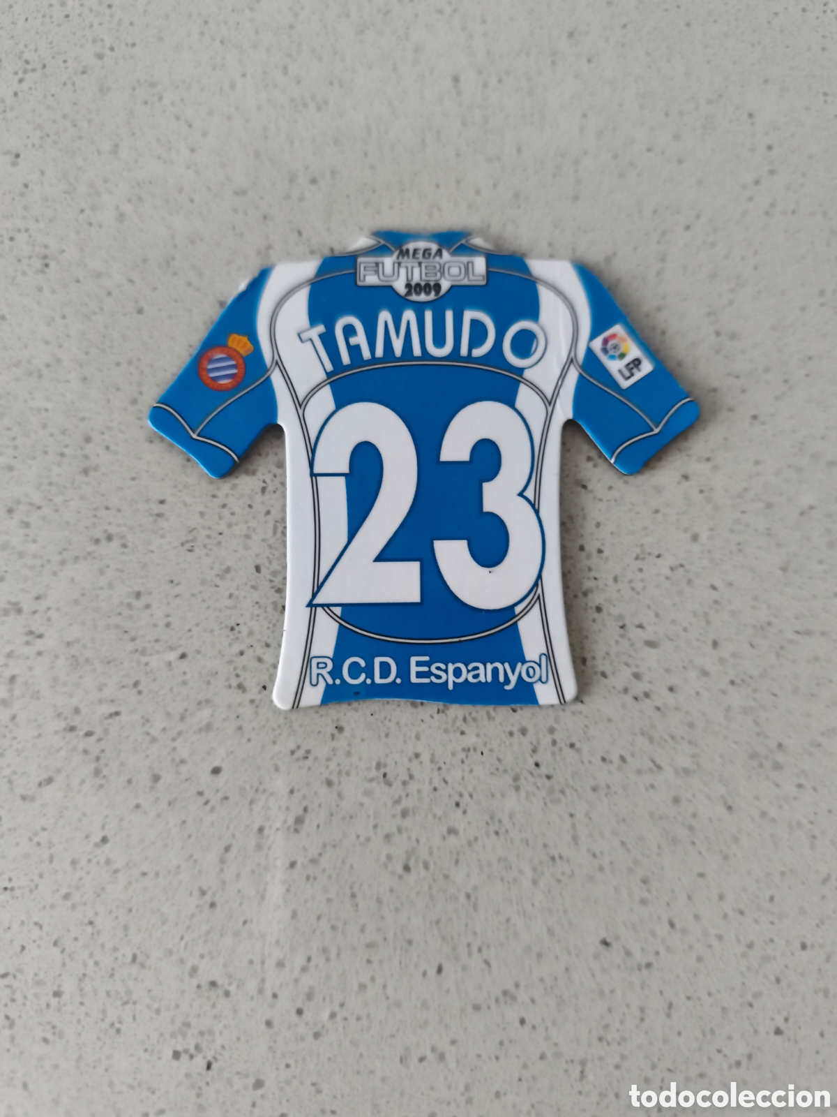 Football Stickers: CAMISETA IMAN NUMERO 23 TAMUDO ESPANYOL. MEGA FUTBOL MAGNETS 2008-2009