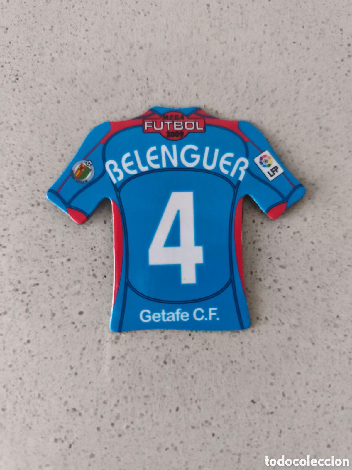Figurine di Calcio: CAMISETA IMAN NUMERO 4 BELENGUER GETAFE. MEGA FUTBOL MAGNETS 2008-2009