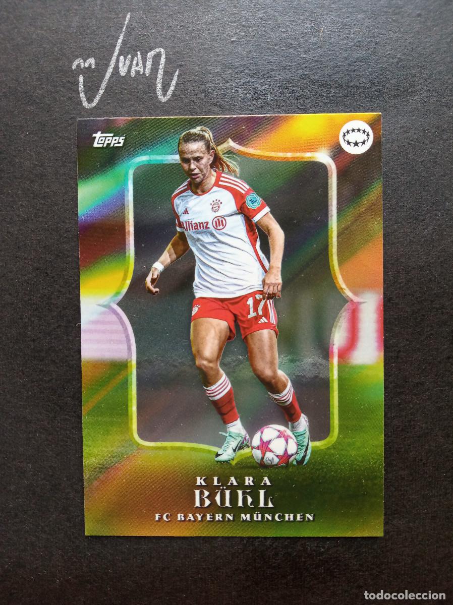 Figurine di Calcio: ESTRELLAS UWCL KLARA BUHL BAYERN MUNICH ⚽ TOPPS &reg; AITANA BONMATI CURATED SET WOMEN 2024 NUEVO