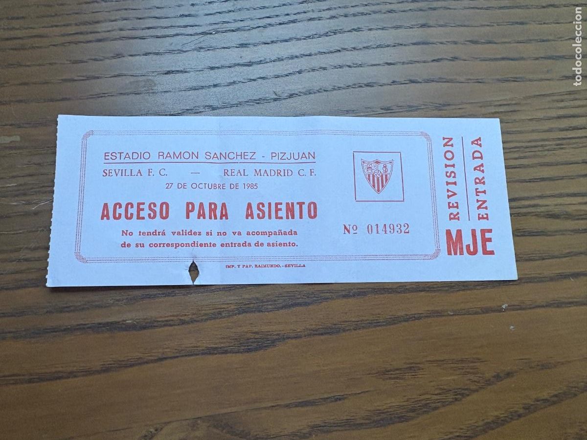 Cromos de Futebol: B2. ANTIGUA ENTRADA 1985 SEVILLA - REAL MADRID
