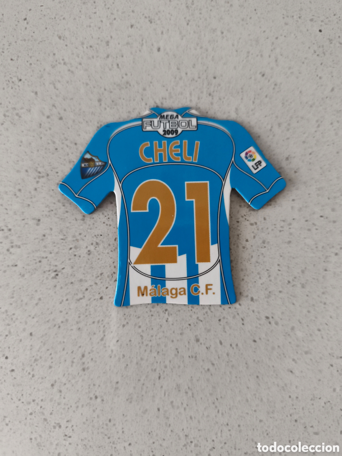 Cartes &agrave; collectionner de Football: CAMISETA IMAN NUMERO 21 CHELI MALAGA. MEGA FUTBOL MAGNETS 2008-2009