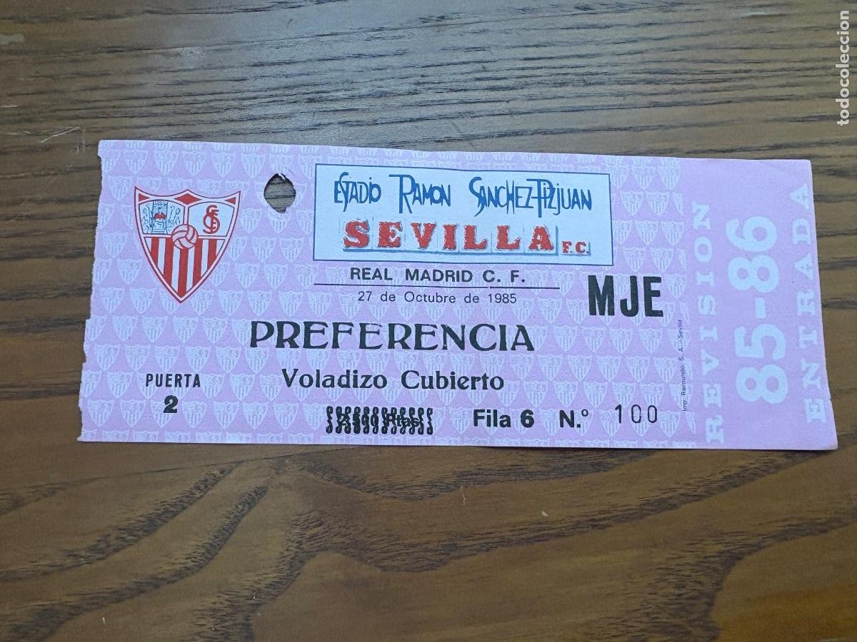 Figurine di Calcio: B2. ANTIGUA ENTRADA 1985 SEVILLA - REAL MADRID