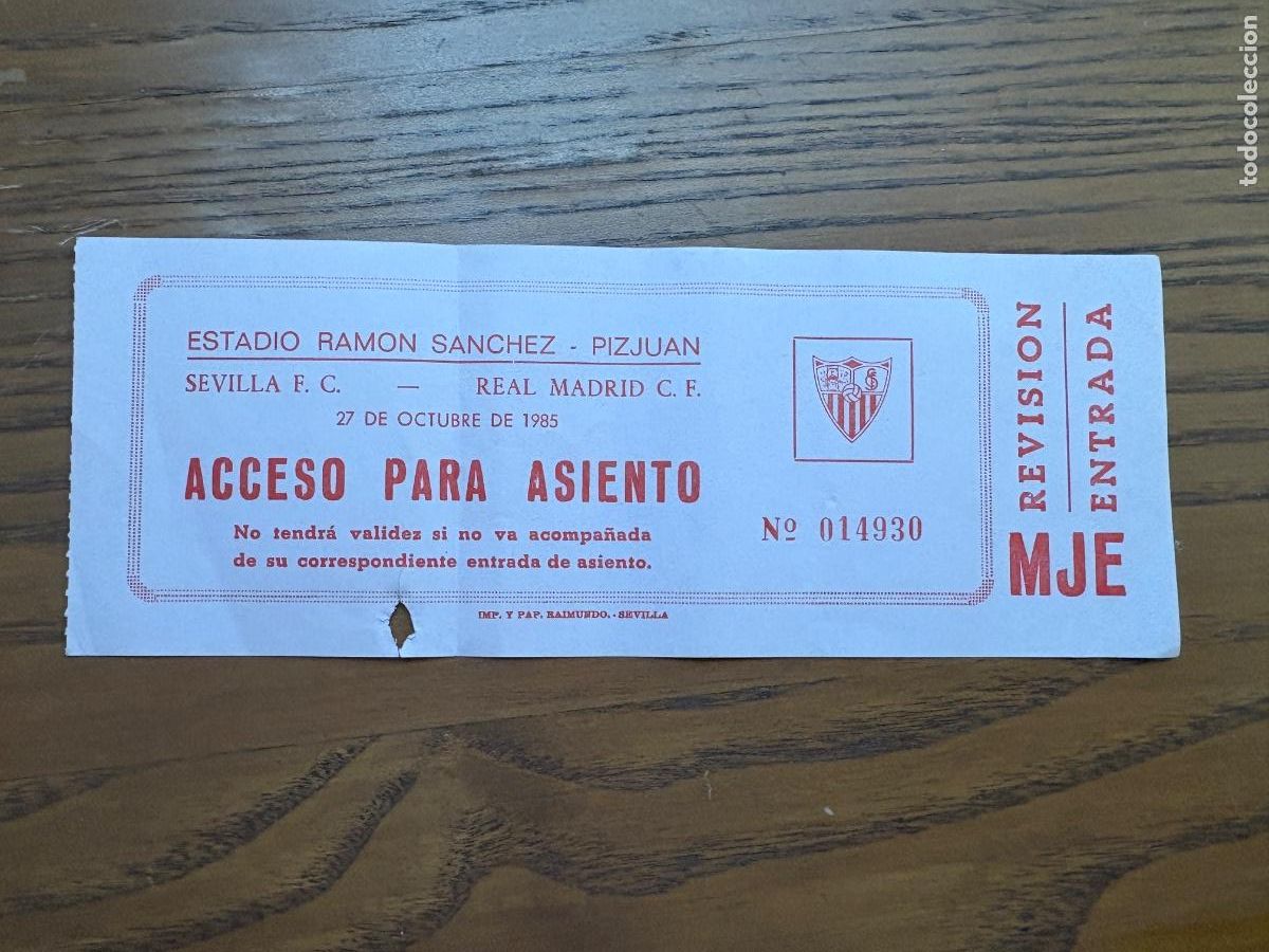 Fu&szlig;ball-Sticker: B2. ANTIGUA ENTRADA 1985 SEVILLA - REAL MADRID