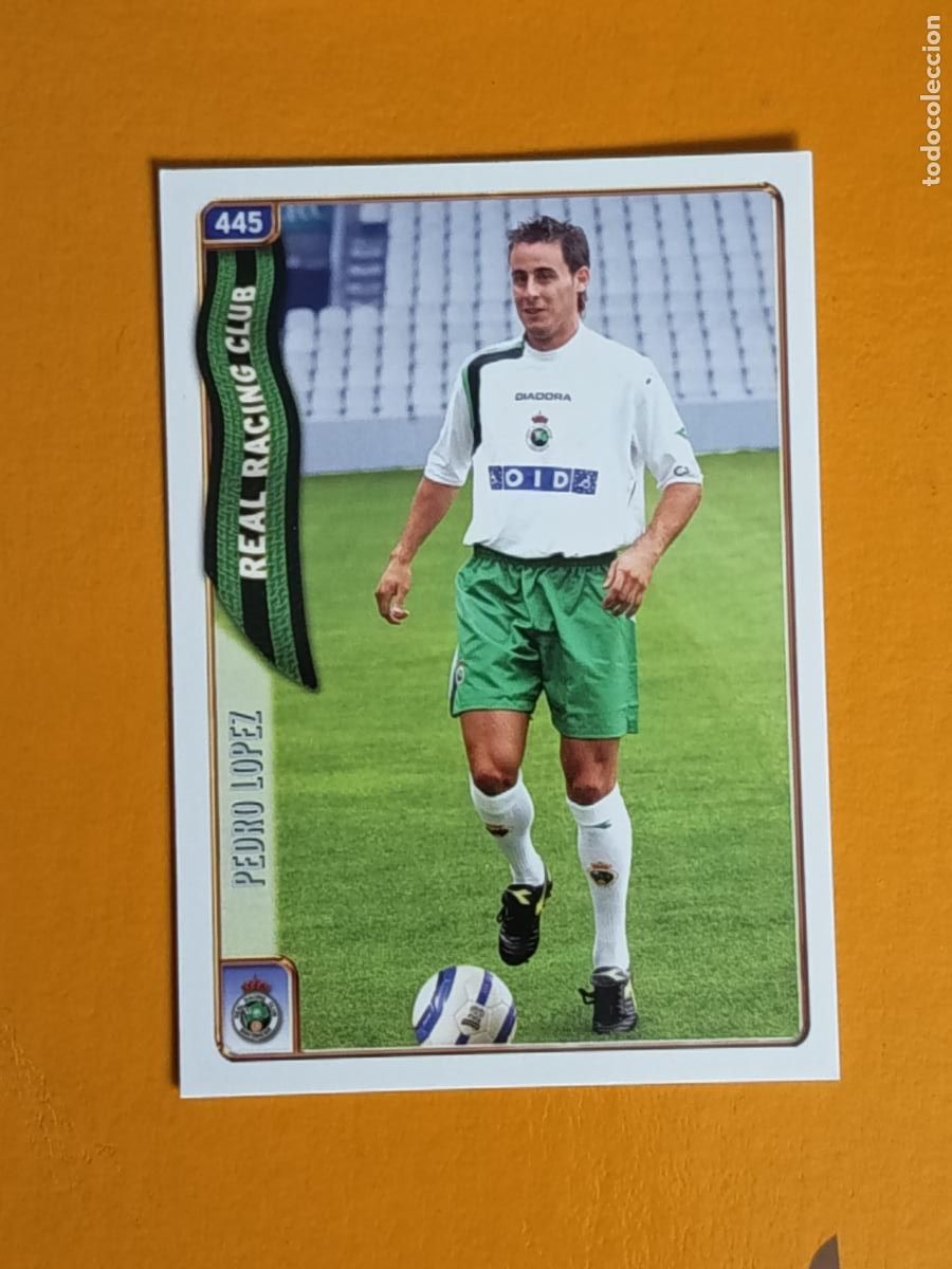 Cromos de f&uacute;tbol: 445 PEDRO L&Oacute;PEZ. RACING DE SANTANDER. LAS FICHAS DE LA LIGA 2005. MUNDICROMO