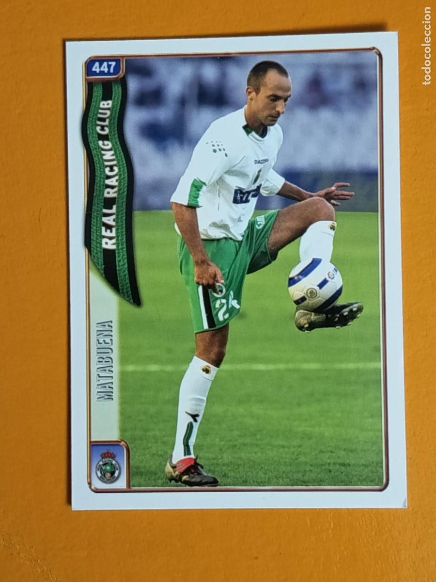 Football Stickers: 447 MATABUENA. RACING DE SANTANDER. LAS FICHAS DE LA LIGA 2005. MUNDICROMO
