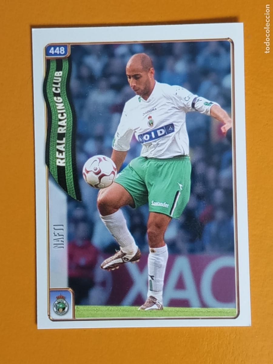 Football Stickers: 448 NAFTI. RACING DE SANTANDER. LAS FICHAS DE LA LIGA 2005. MUNDICROMO