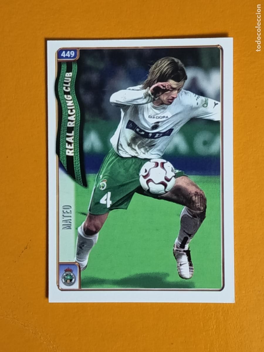Football Stickers: 449 MATEO. RACING DE SANTANDER. LAS FICHAS DE LA LIGA 2005. MUNDICROMO