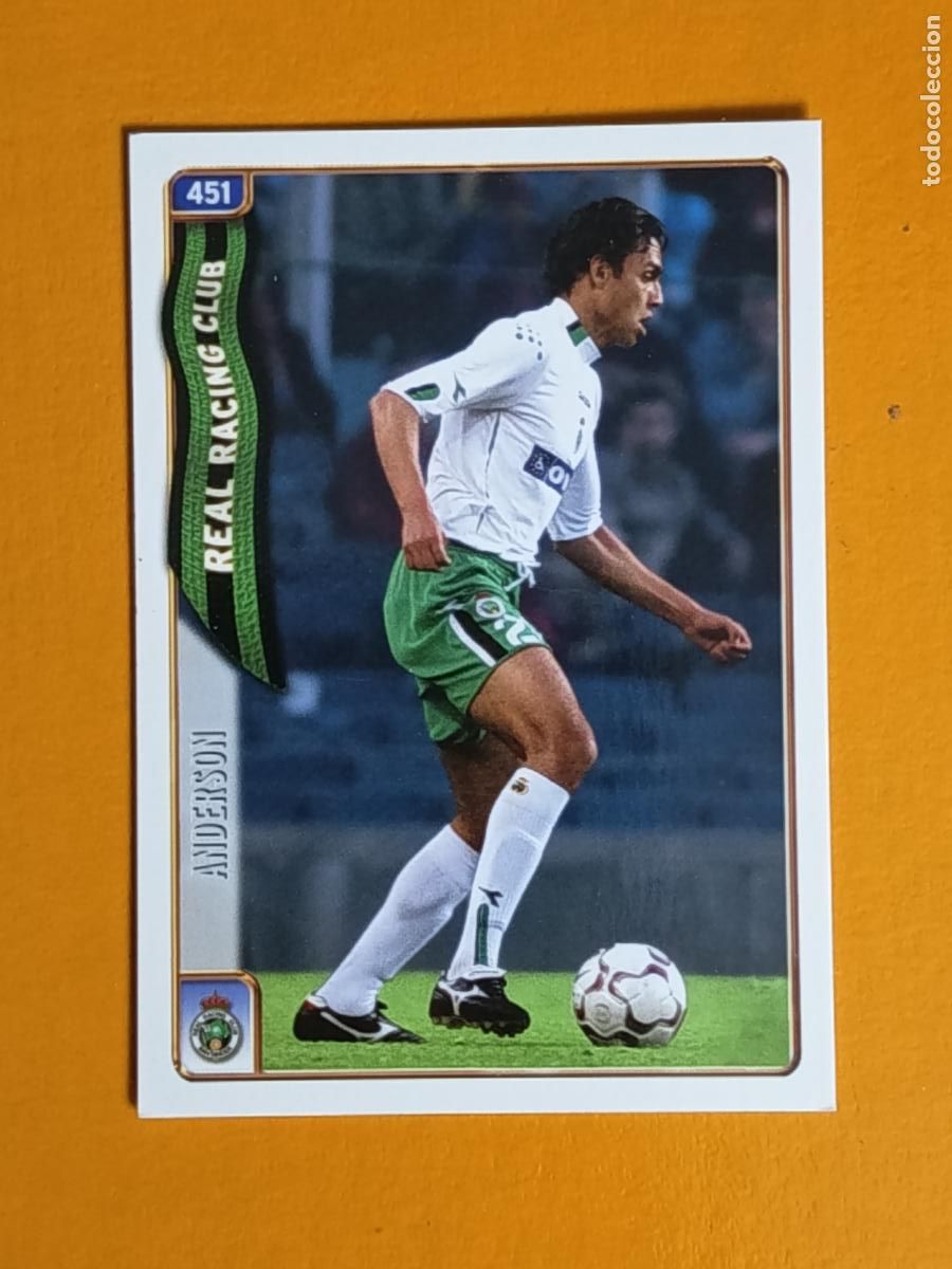 Football Stickers: 451 ANDERSON. RACING DE SANTANDER. LAS FICHAS DE LA LIGA 2005. MUNDICROMO