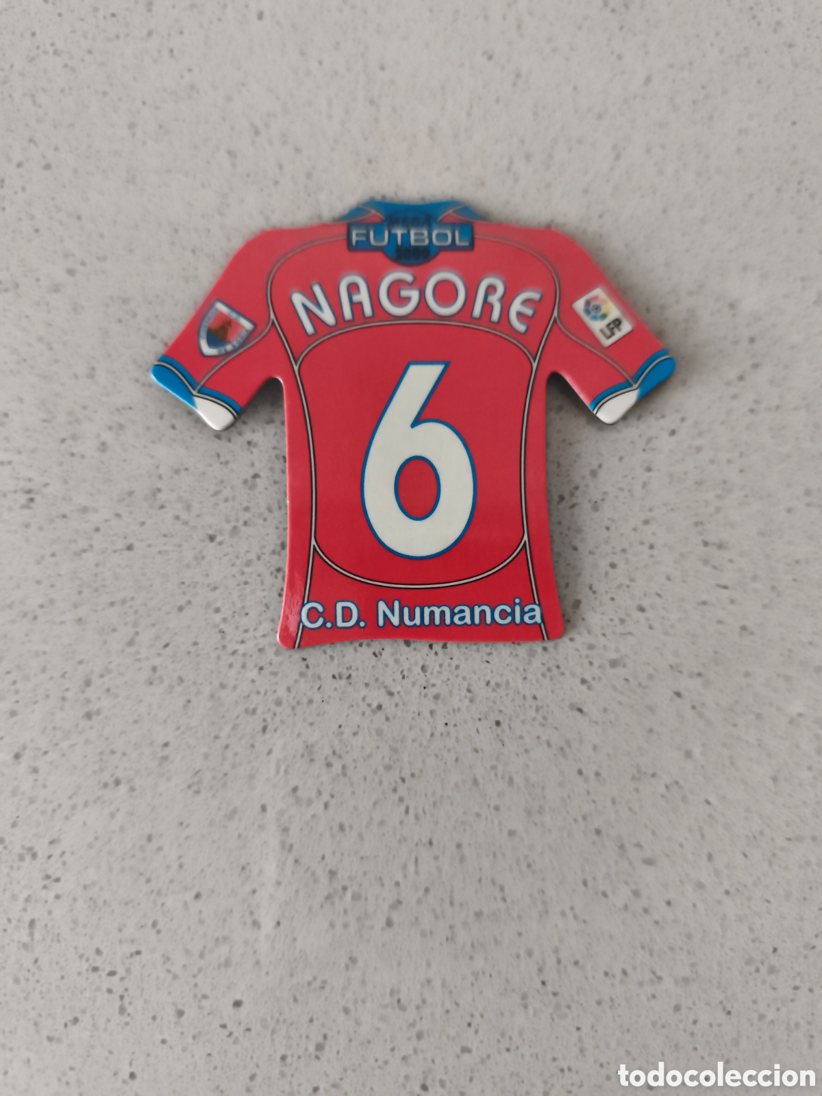 Cromos de f&uacute;tbol: CAMISETA IMAN NUMERO 6 NAGORE NUMANCIA. MEGA FUTBOL MAGNETS 2008-2009