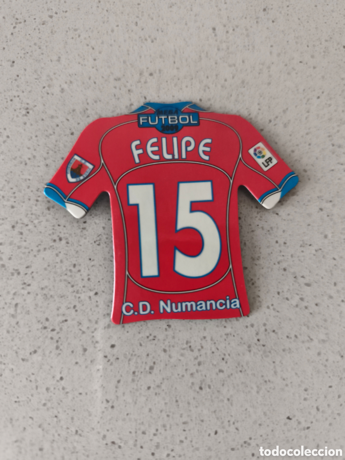 Cromos de f&uacute;tbol: CAMISETA IMAN NUMERO 15 FELIPE NUMANCIA. MEGA FUTBOL MAGNETS 2008-2009