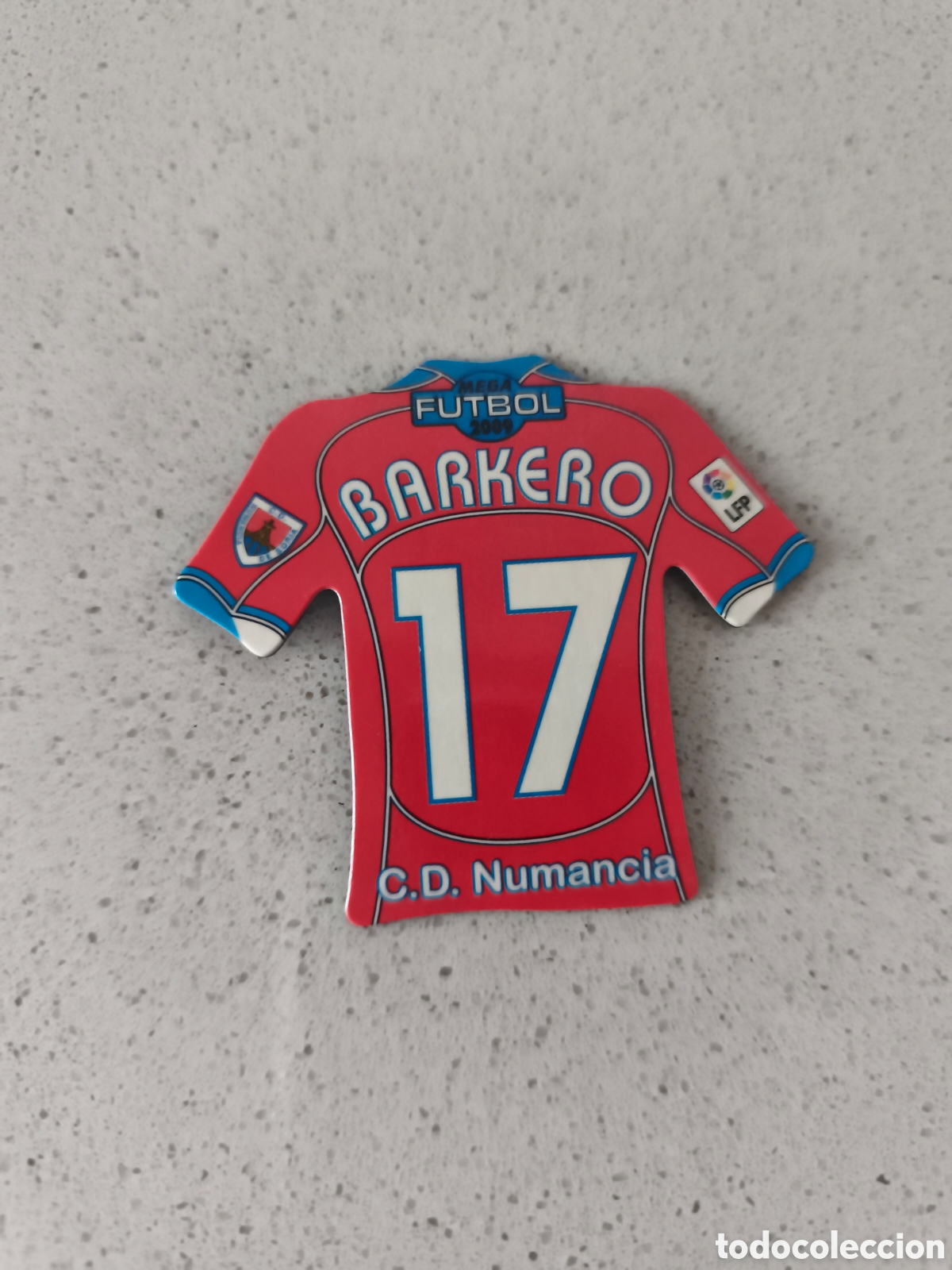 Cromos de f&uacute;tbol: CAMISETA IMAN NUMERO 17 BARKERO NUMANCIA. MEGA FUTBOL MAGNETS 2008-2009