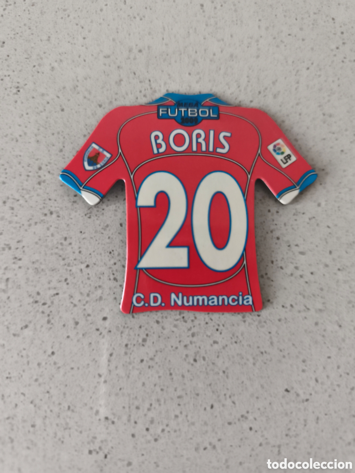 Cromos de f&uacute;tbol: CAMISETA IMAN NUMERO 20 BORIS NUMANCIA. MEGA FUTBOL MAGNETS 2008-2009