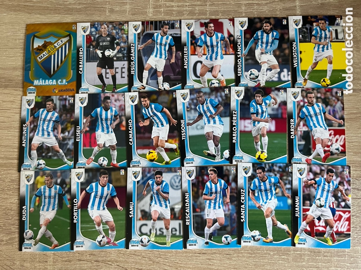 Cromos de f&uacute;tbol: M&Aacute;LAGA MEGACRACKS MGK 2014 2015 14 15 EQUIPO COMPLETO